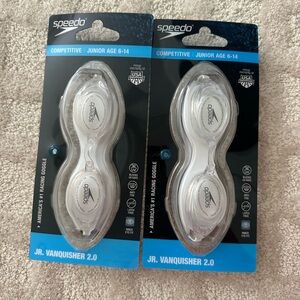 Selling brand new clear speedo competitive JR. Vanquished 2.0 goggles.
